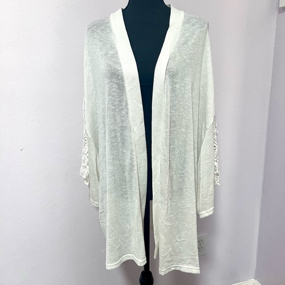 NEWH&M White Long Open-Front Cardigan - Picture 1 of 5